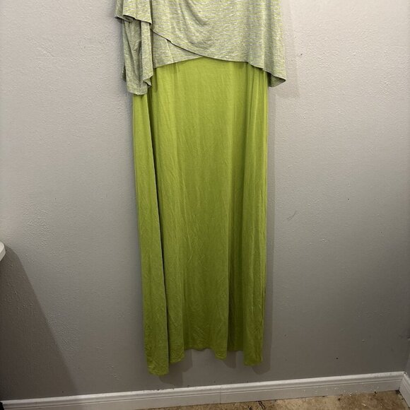 Chelsea & Theodore Two Toned Maxi Dress Size XL Green   Striped Sleeveless New - Picture 6 of 10